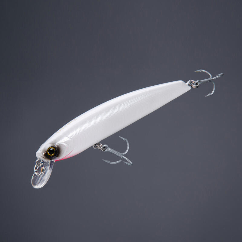 Señuelo Minnow Pesca Spinning Mar Saxton 110F Blanco 14gr