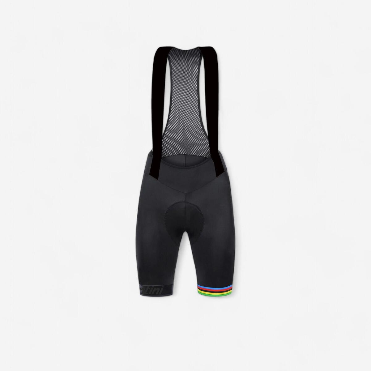 Cuissard vélo route à bretelles homme - Santini UCI Rainbow