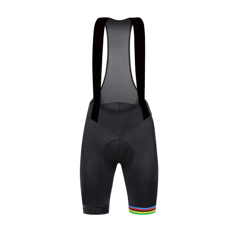 Radhose Bibshort kurz mit Trägern Rennrad Santini UCI Rainbow 