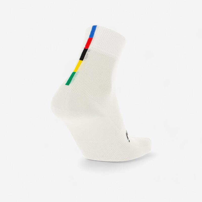 Calze estive Santini bianche collezione Rainbow UCI Calze estive Santini bianche collezione Rainbow UCI
