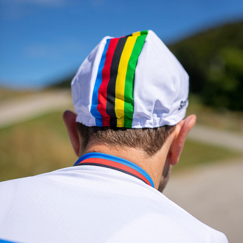 Fahrradmütze Santini UCI Rainbow World Champion Collection weiss