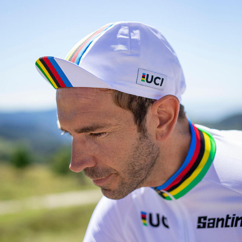 Fahrradmütze Santini UCI Rainbow World Champion Collection weiss