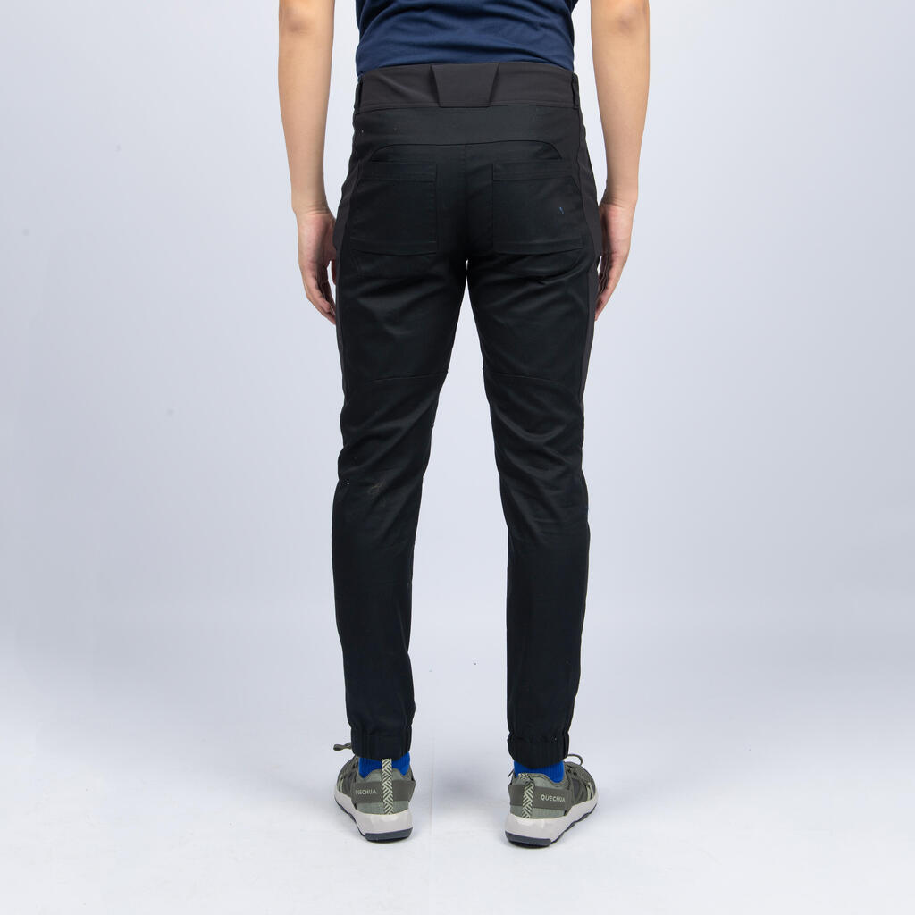 Crne muške pantalone za pešačenje NH500