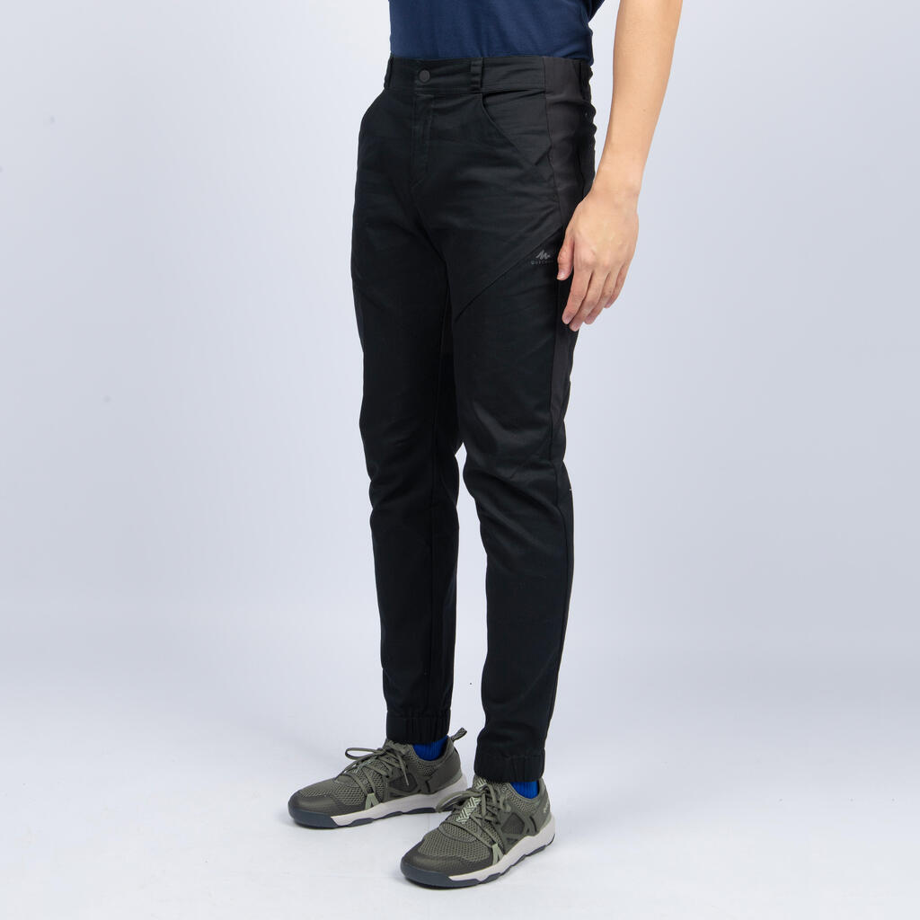 Crne muške pantalone za pešačenje NH500