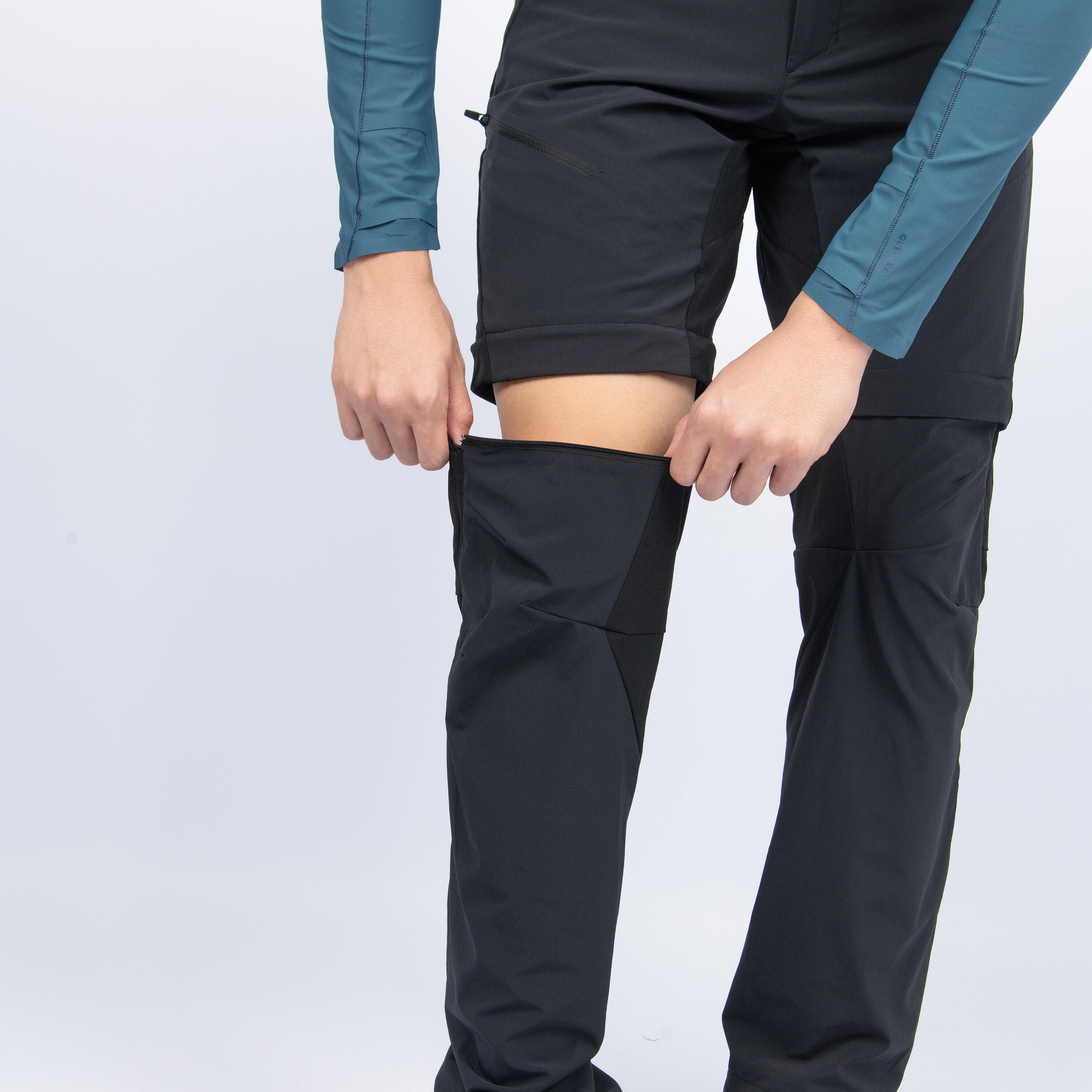 Pantaloni modulabili trekking uomo MH500 neri 4/10