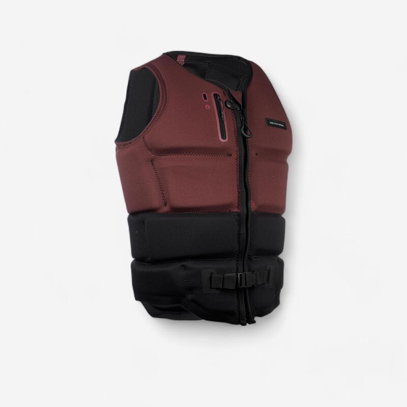 GILET D'IMPACT WAKEBOARD 500 HOMME 50 NEWTONS BORDEAU AIDE A LA FLOTTABILITÉ