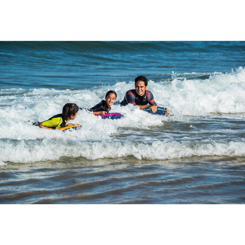 Opblaasbaar compact bodyboard voor kennismaking blauw (25-90 kg)