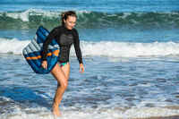 INFLATABLE DISCOVERY BODYBOARD - COMPACT CAMO BLUE GREY (25-90KG)