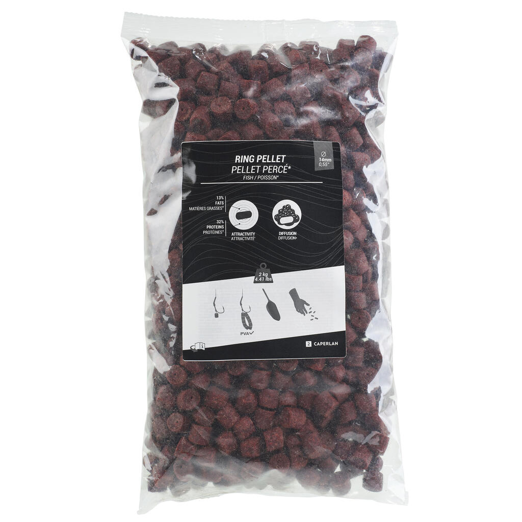 Extruded carp fishing Ring Pellets 14mm 2kg