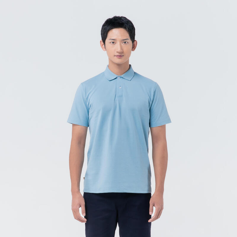 Men's golf short-sleeved polo shirt MW500 blue