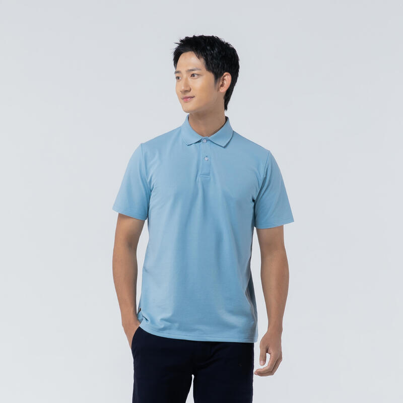 男款高爾夫短袖 Polo 衫－藍色
