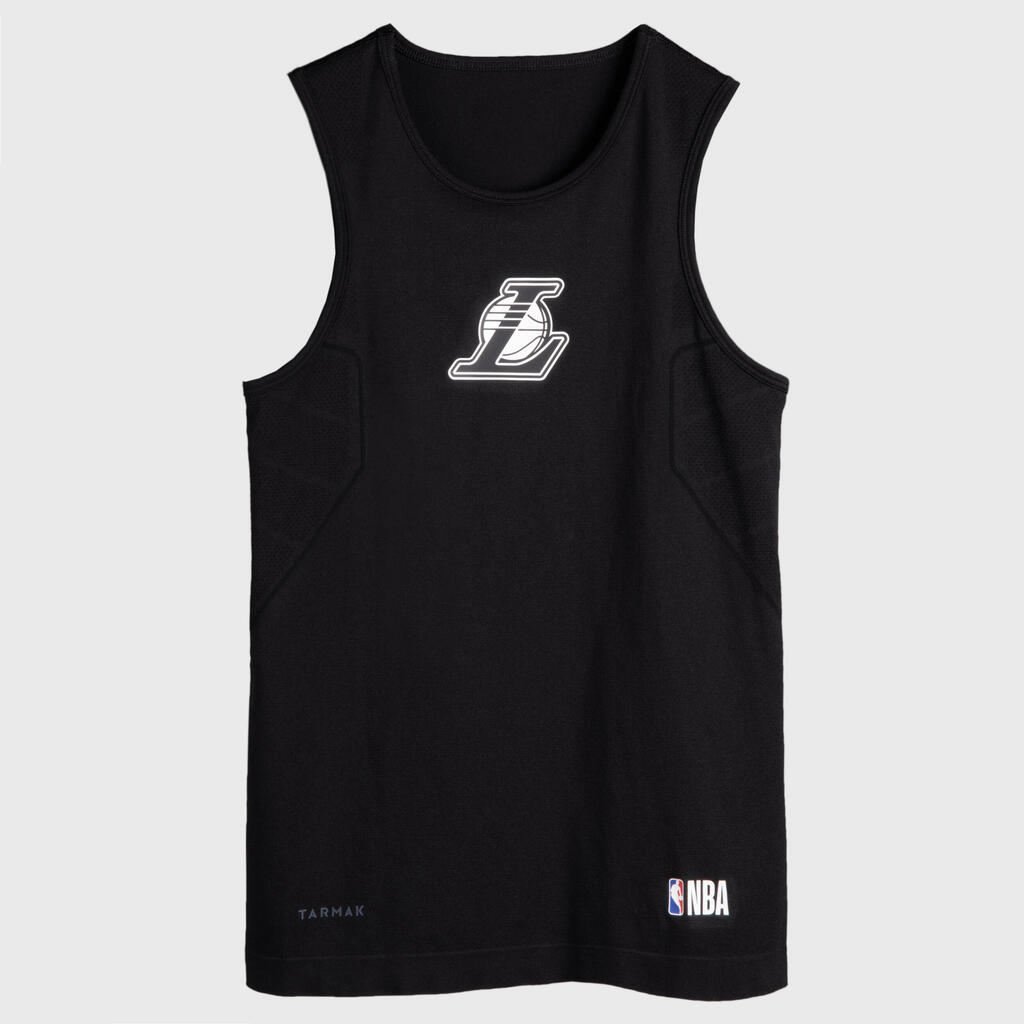 Kids' Slim Fit Basketball Base Layer Top UT500 - Blue/NBA Los Angeles Clippers
