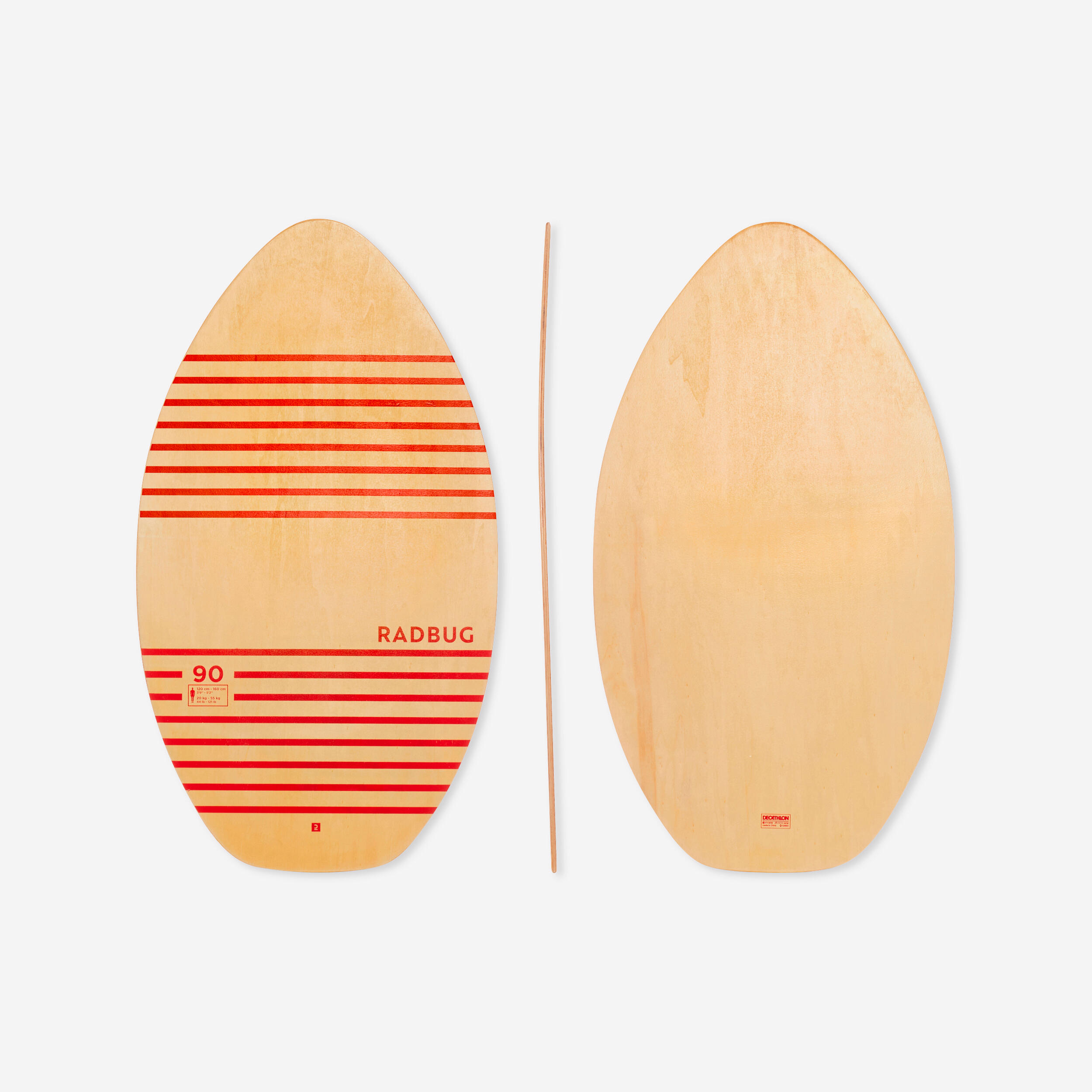 100 KIDS' WOOD SKIMBOARD 1/8