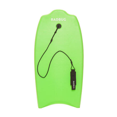 35" Entry-level 100 Technical Bodyboard with leash for 6-12 year-olds - Kids