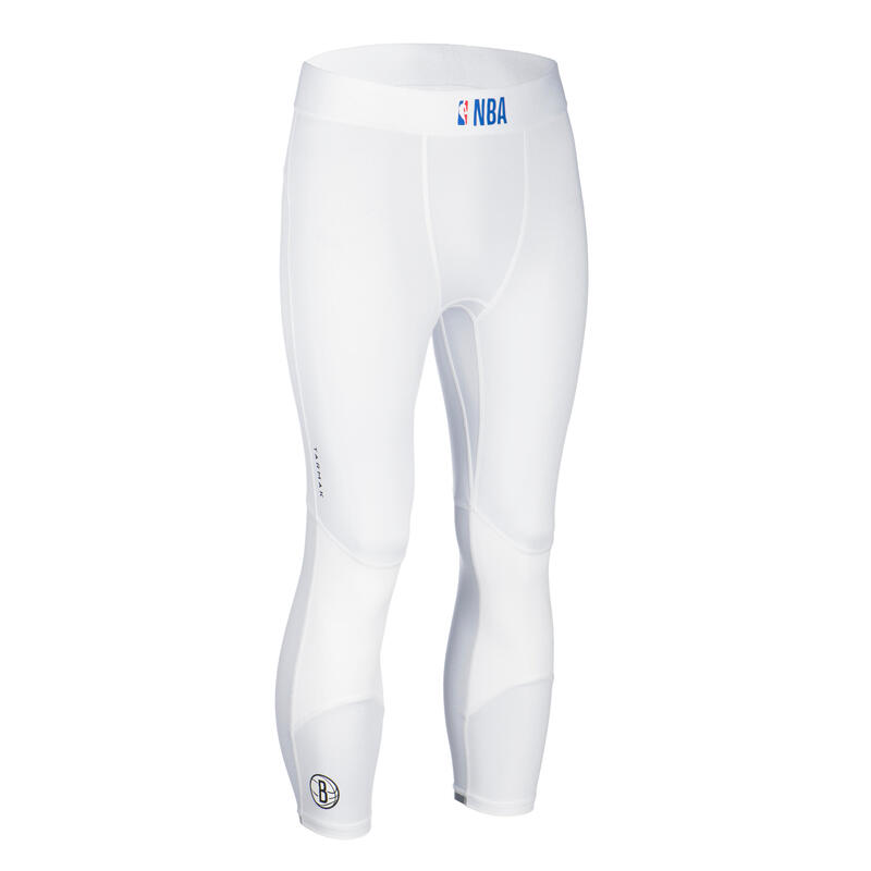 SOUS VETEMENT BAS 3/4 TIGHT DE BASKETBALL BLANC HOMME / NBA BROOKLYN NETS