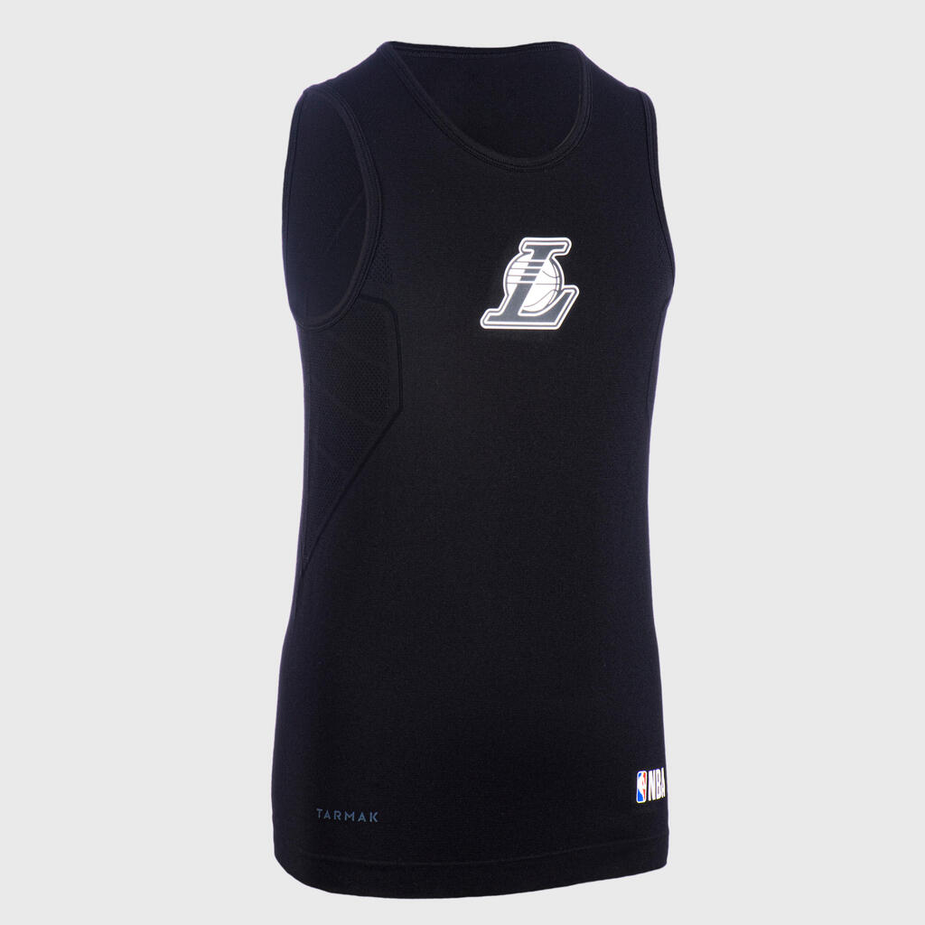 Kids' Slim Fit Basketball Base Layer Top UT500 - Blue/NBA Los Angeles Clippers