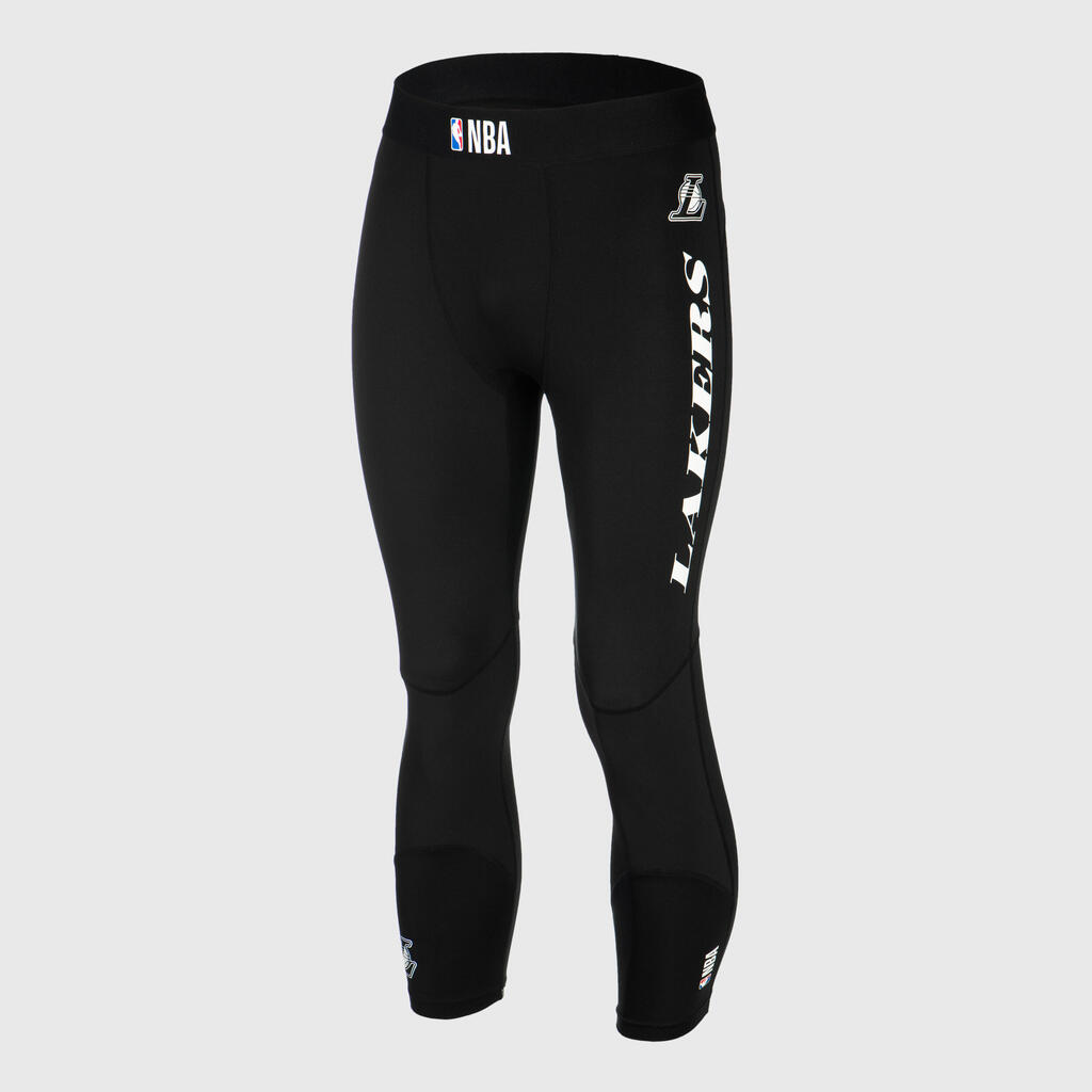 Licra de baloncesto NBA corte 3/4 para hombre Tarmak Lakers H500 negro