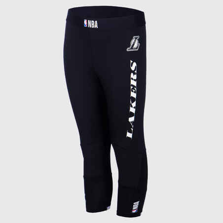 Boys'/Girls' Capri Basketball Leggings - Black/NBA Los Angeles Lakers