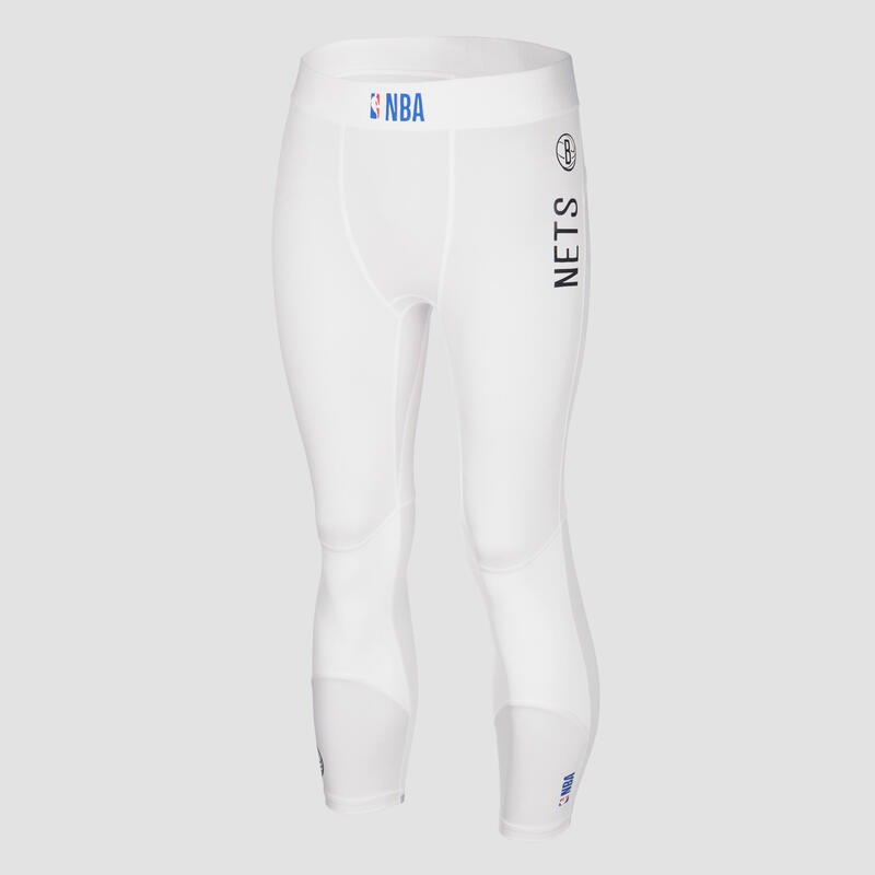 Legging 3/4 de basketball NBA Brooklyn Nets Adulte - 500 blanc