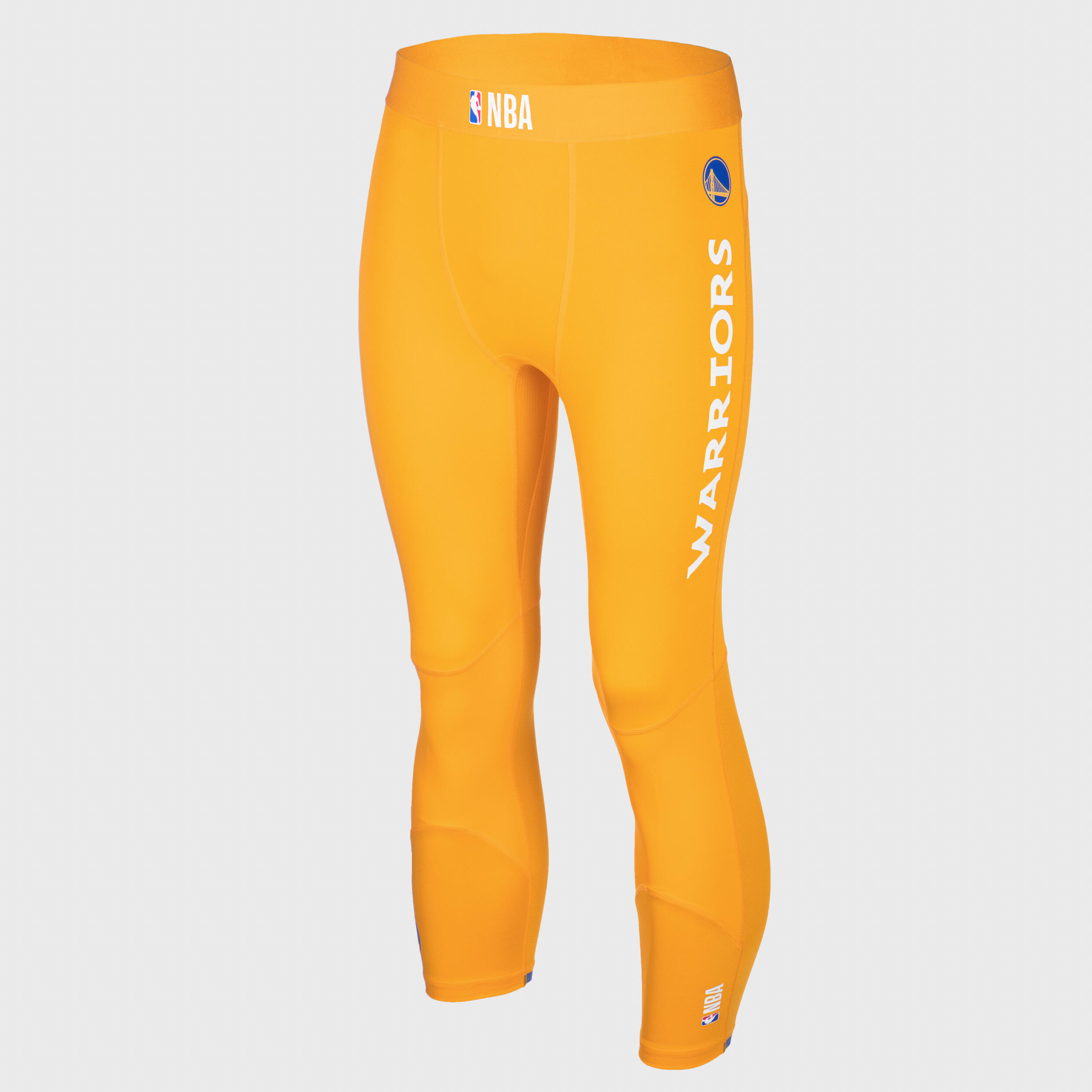 Adult 3/4 Basketball Leggings 500 - NBA Golden State Warriors/Yellow 2/18