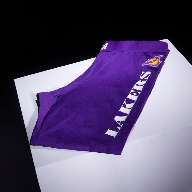 Legging 3/4 de basketball NBA Los Angeles Lakers Adulte - 500 violet