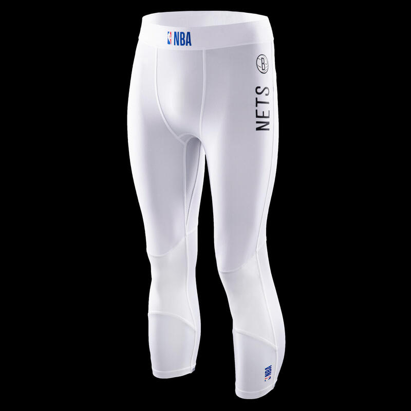 Legging 3/4 de basketball NBA Brooklyn Nets Adulte - 500 blanc