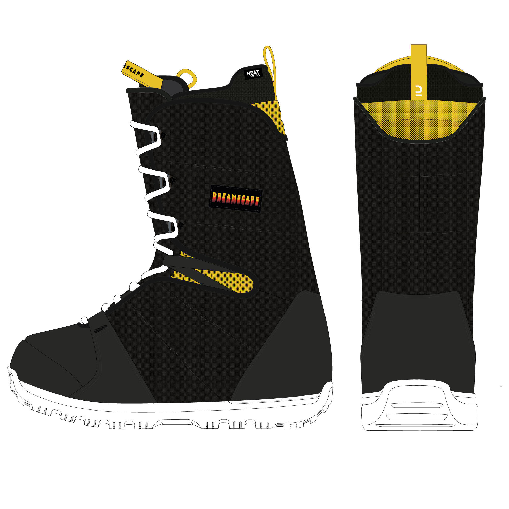 Boots Snowboard Snb 100 Nivel Incepator Negru Barbati