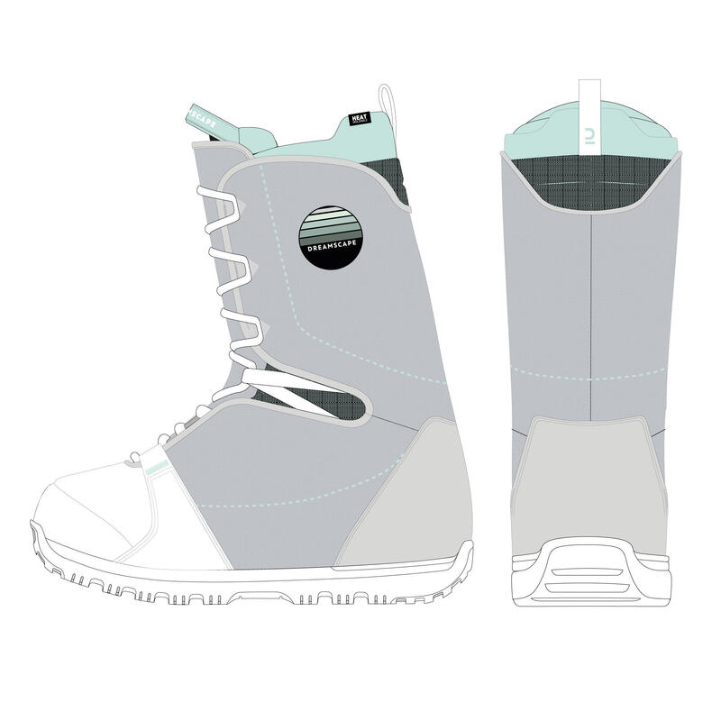 Kadın Snowboard Ayakkabısı - Gri - SNB 100
