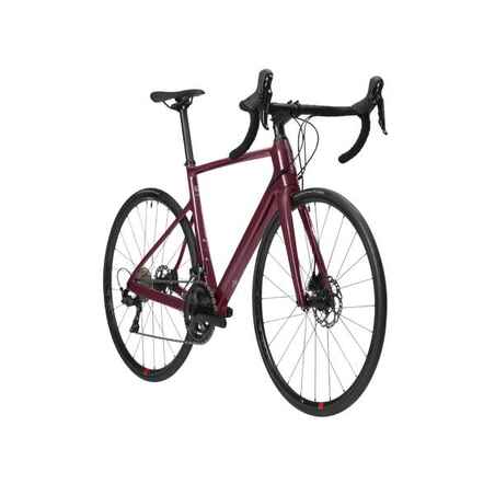 Women's Road Bike EDR Carbon Disc 105 - Burgundy