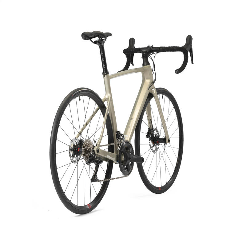 Bicicletă șosea EDR CF Shimano 105 carbon bej damă