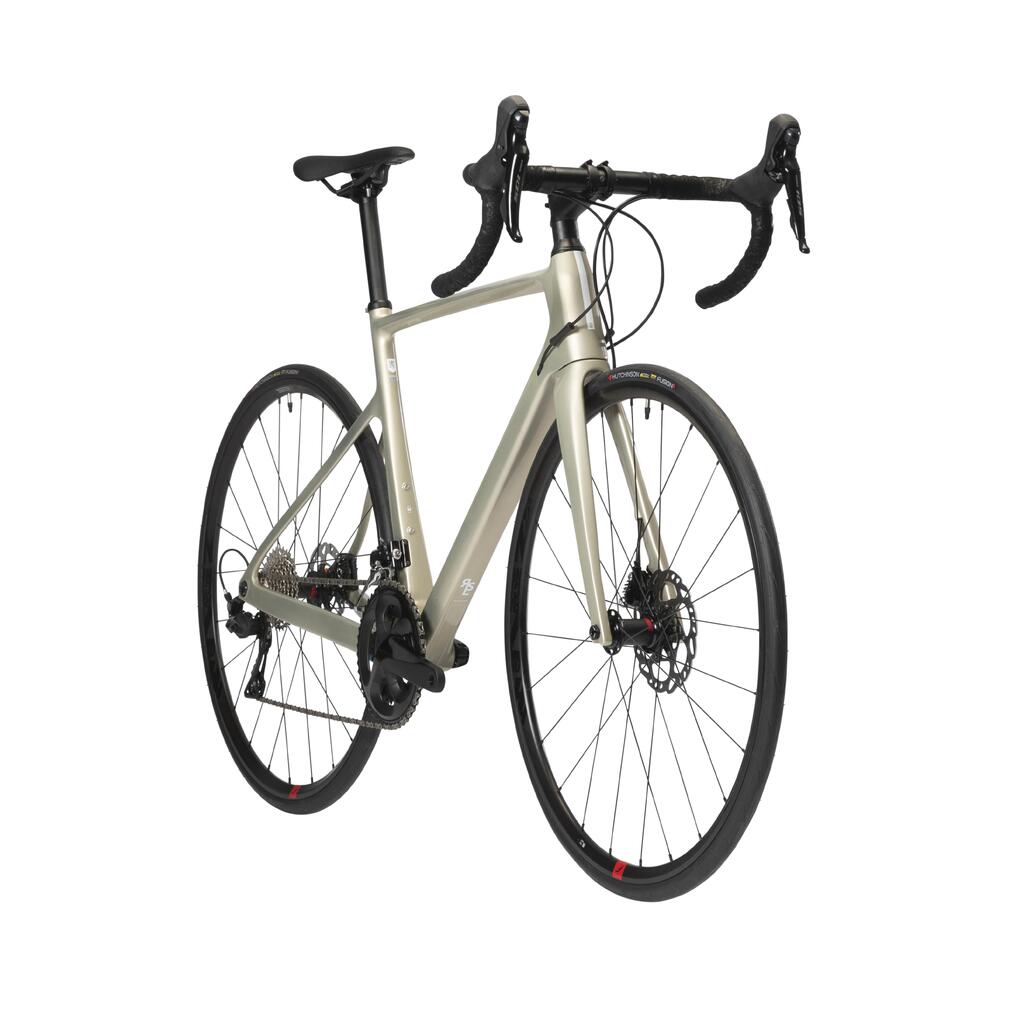 Women's Road Bike EDR Carbon Disc 105 - Beige