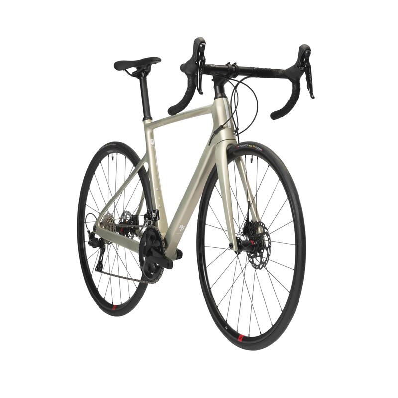 Damen-Rennrad EDR Carbon Disc Shimano 105 beige