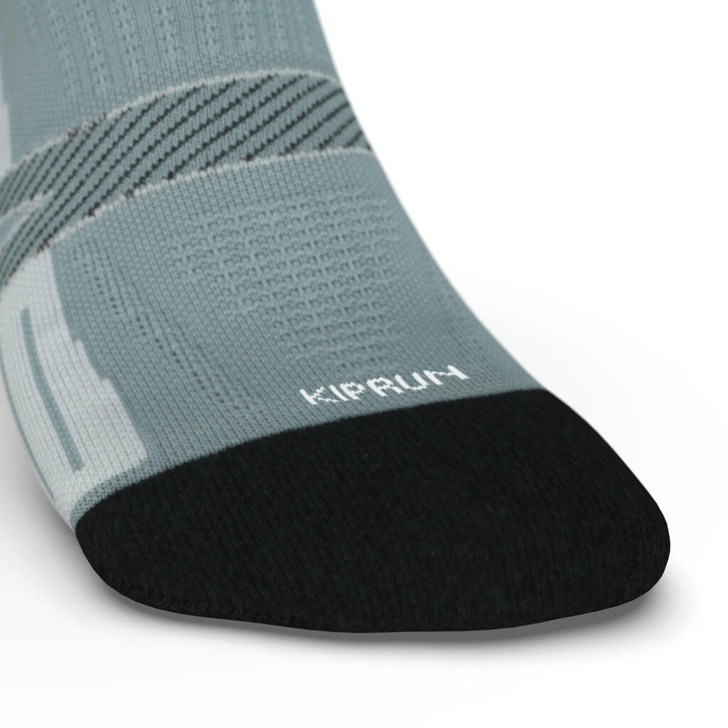 Laufsocken dünn Kiprun Strap grau