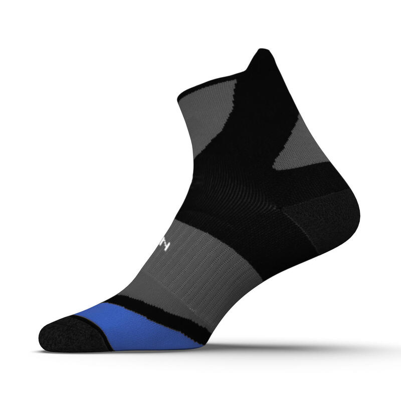 跑步束帶式厚運動襪 - 黑色／藍色