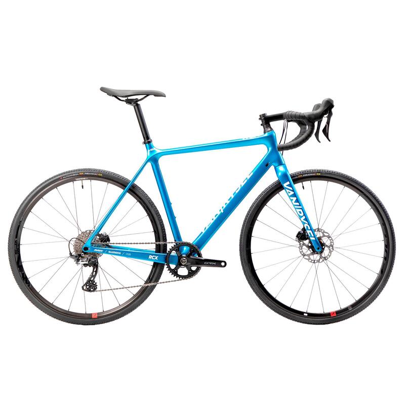Bicicleta de ciclocross carbono Shimano GRX 11V Van RCX azul Decathlon
