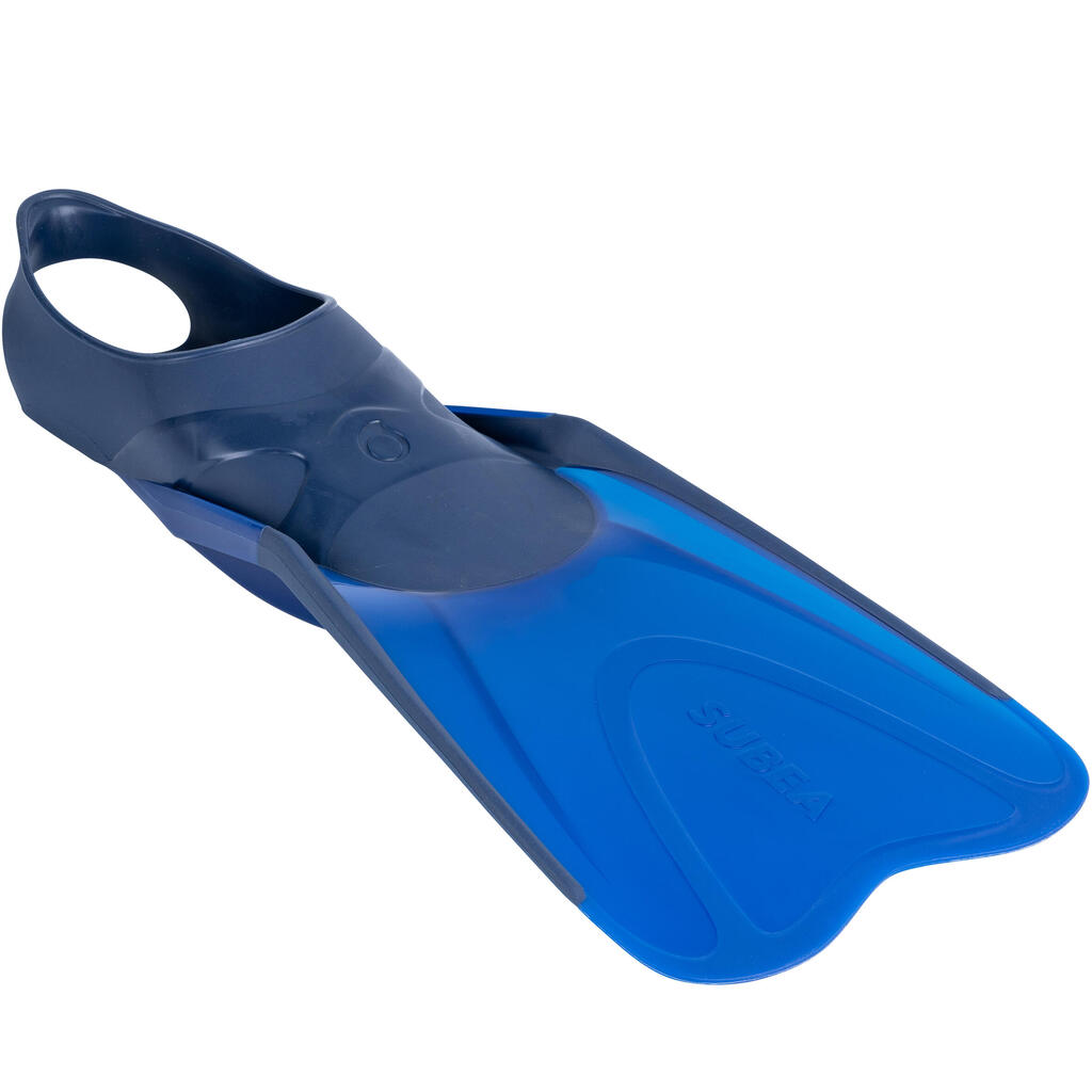 Pieaugušo snorkelēšanas komplekts, pleznas un maska “Easybreath 500”, zils