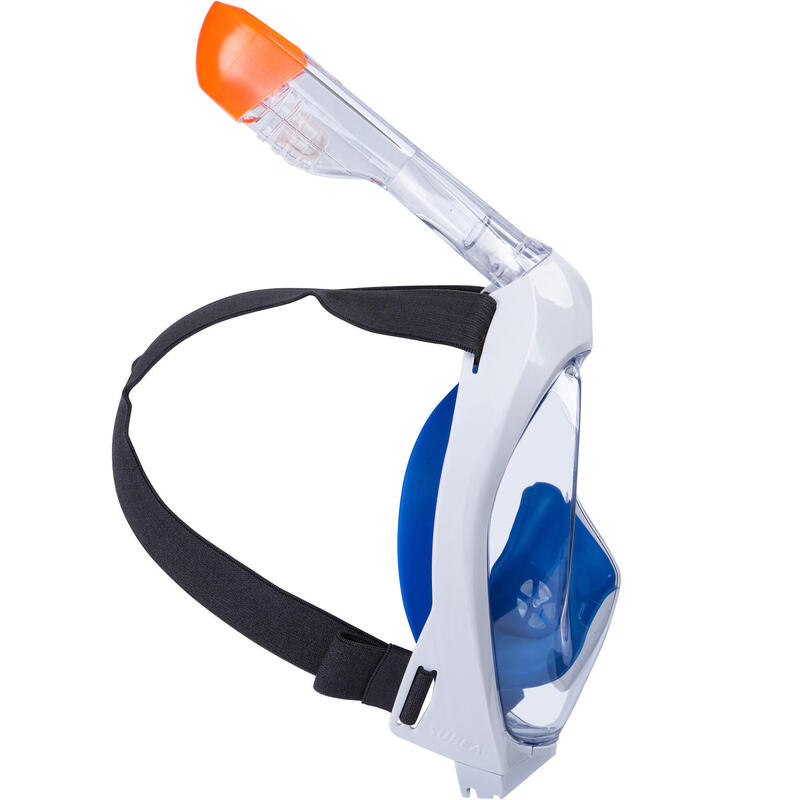 Kit snorkeling adulto EASYBREATH 500 maschera pinne azzurro