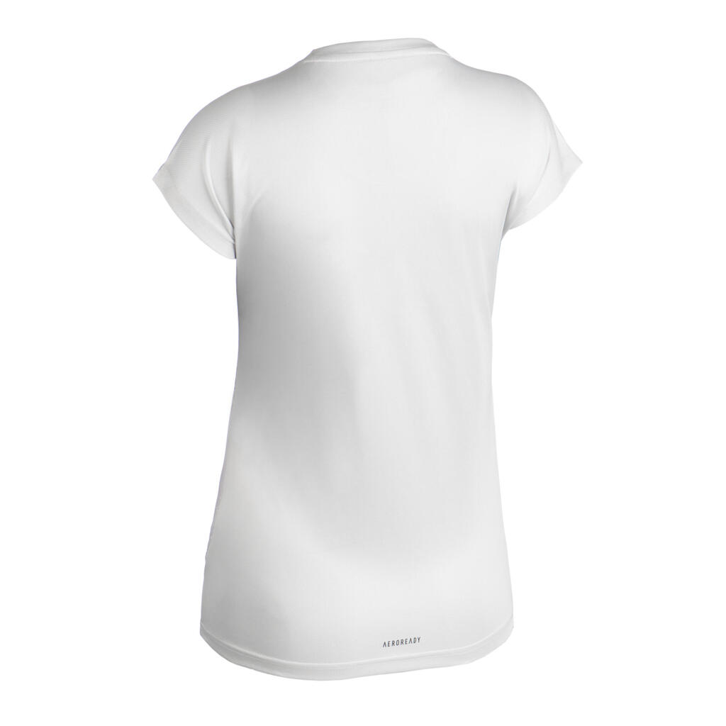 Women's Short-Sleeved Handball Training Shirt - White/Grey