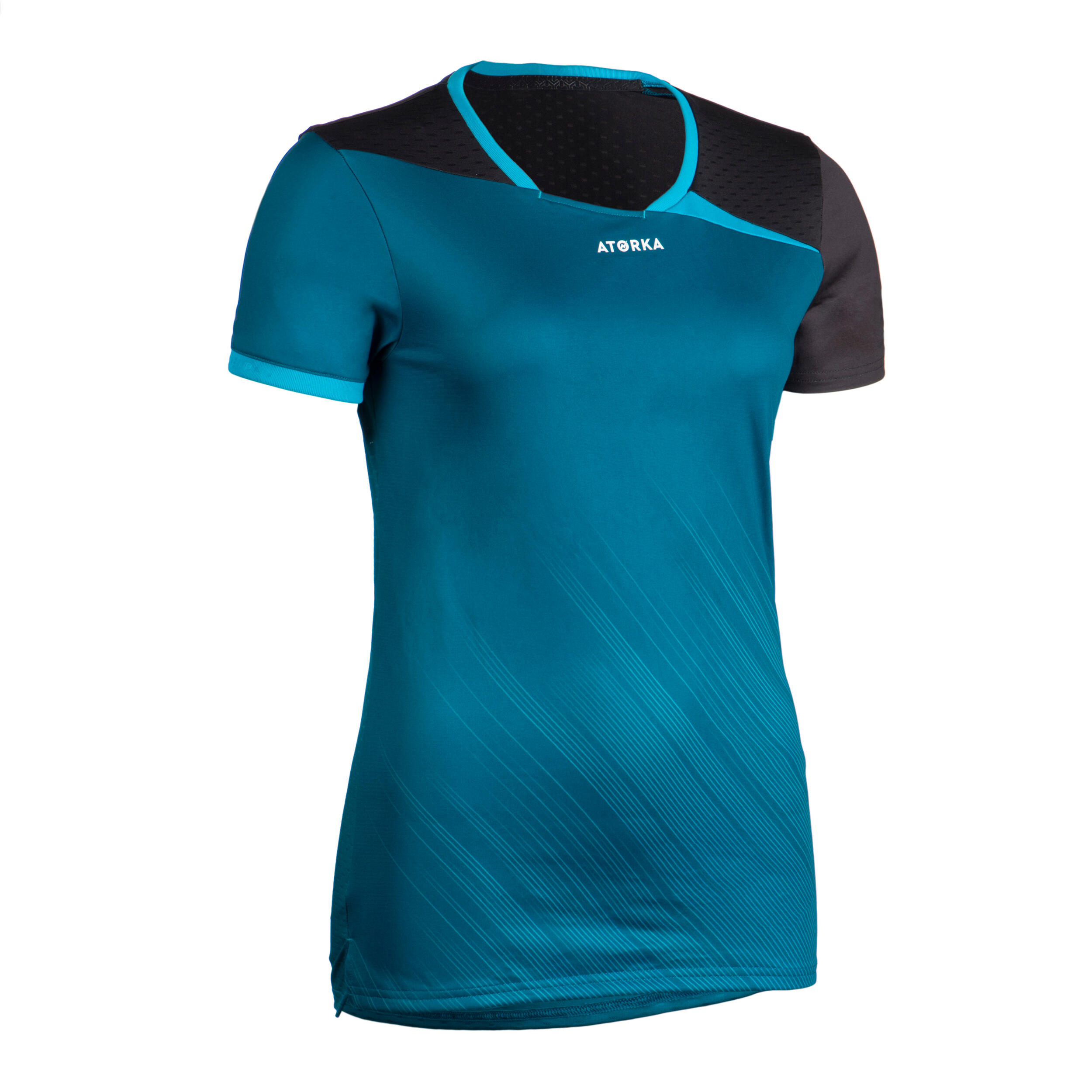 Women's Short-Sleeved Handball Jersey H500 - Blue/Black 1/12