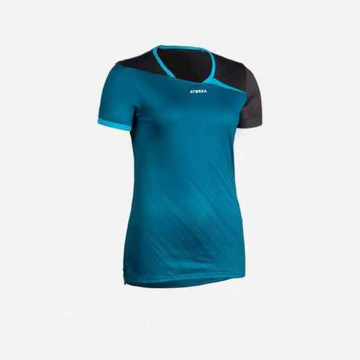 
      Women's Short-Sleeved Handball Jersey H500 - Blue/Black
  