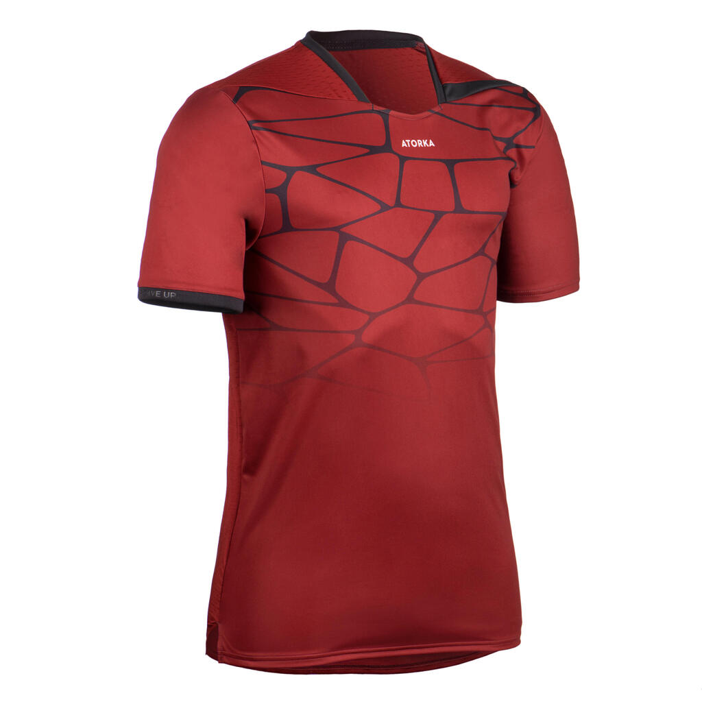 Men's Short-Sleeved Handball Jersey H500 - Red/Black