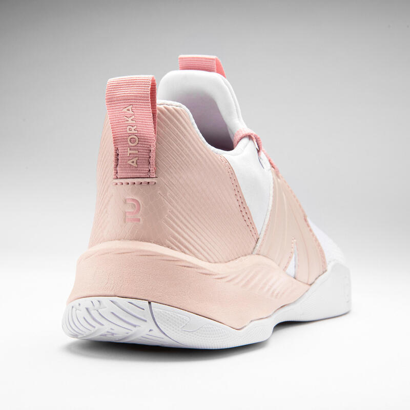 Zapatillas de balonmano Unisex - H500 FASTER rosa blanco