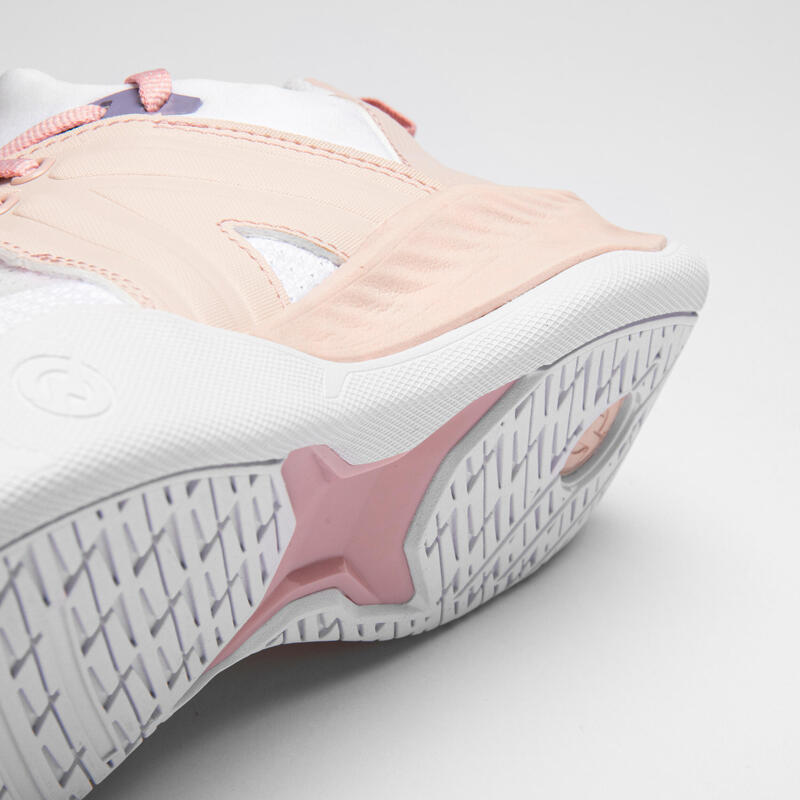 Zapatillas de balonmano Unisex - H500 FASTER rosa blanco