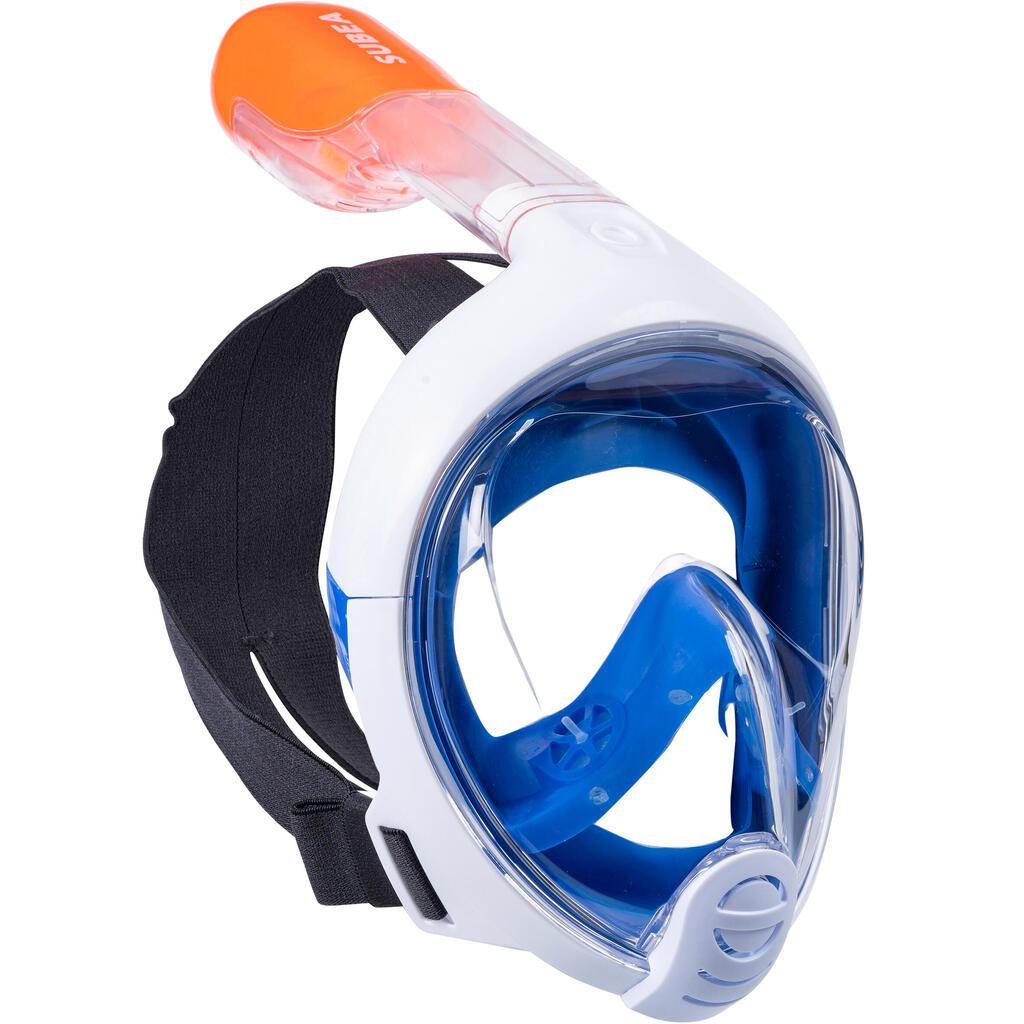 Bērnu snorkelēšanas komplekts – pleznas un “Easybreath” maska, zila