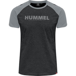 Camiseta de balonmano Hummel MC Legacy Blocked Adulto negra gris