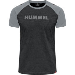 Camiseta de balonmano Hummel MC Legacy Blocked Adulto negra gris