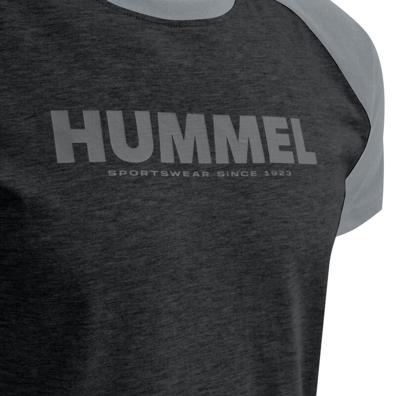 Camiseta de balonmano Hummel MC Legacy Blocked Adulto negra gris