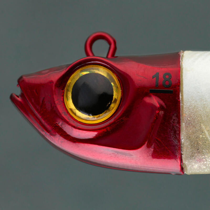 Set artificiali morbidi shad texan pesca mare ANCHO 120 18 g testa rosso-giallo