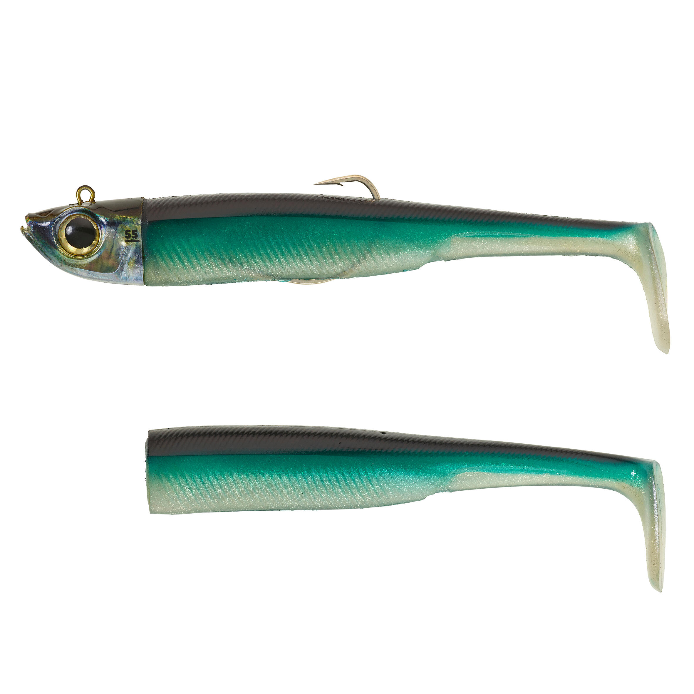 CAPERLAN Sea fishing supple lures Texas anchovy shad KIT ANCHO 150 55 g - Blue