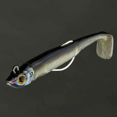 Sea fishing supple lures Texas anchovy shad COMBO ANCHO 90 12g black/white back